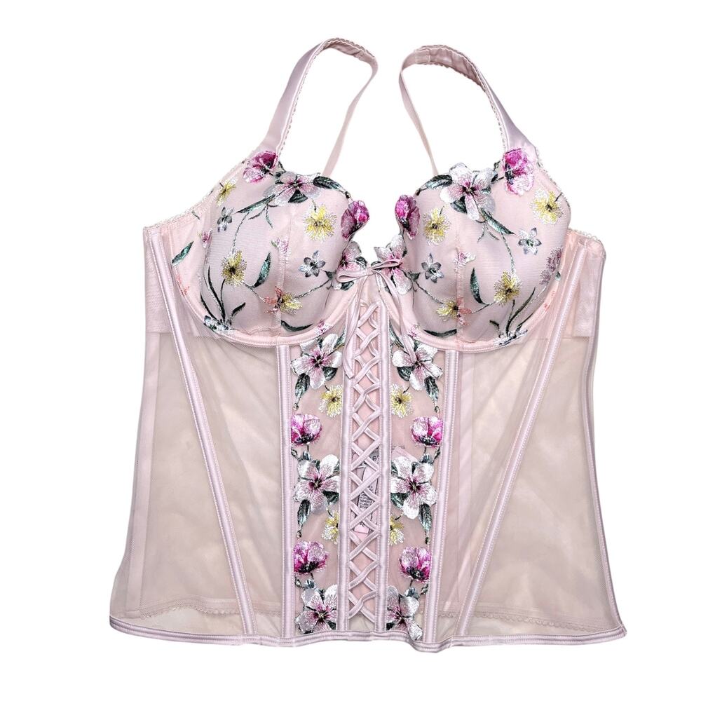 Victoria's Secret Embroidered Floral Corset Size XL